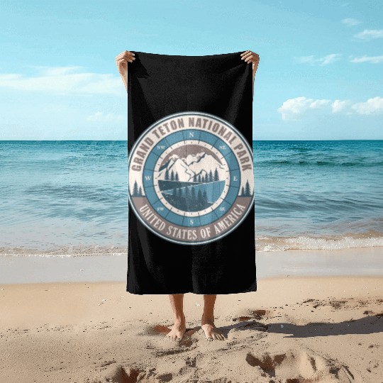 Grand Teton National Park US Vintage Hiking Beach Towels