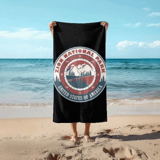 Zion National Park United States Vintage Hiking Beach Towels
