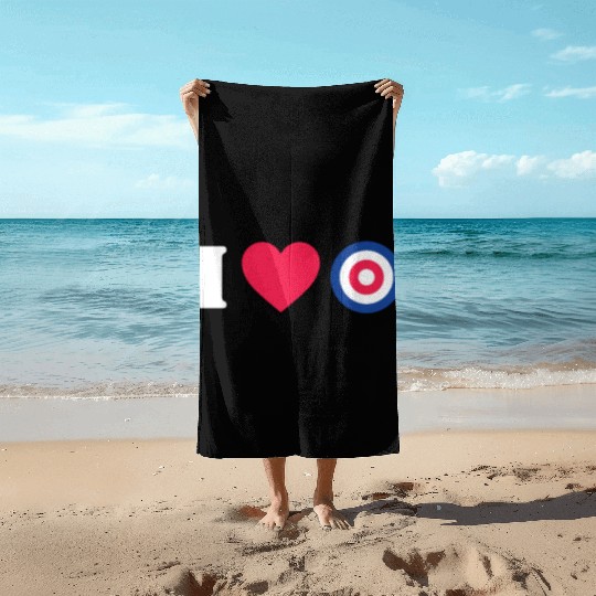 I Love Curling Beach Towels