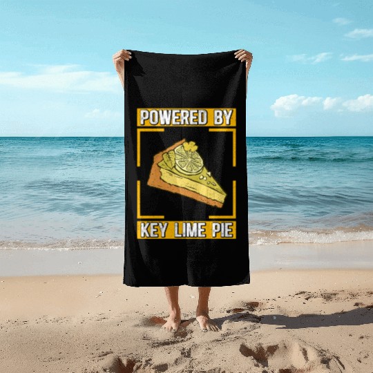 Powered By Key Lime Pie Pies Lover Beach Towels