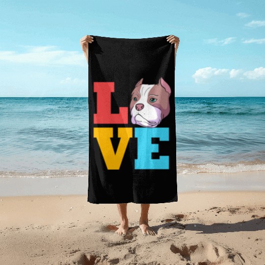 Bully Dog Lover I Love My American Bully Beach Towels
