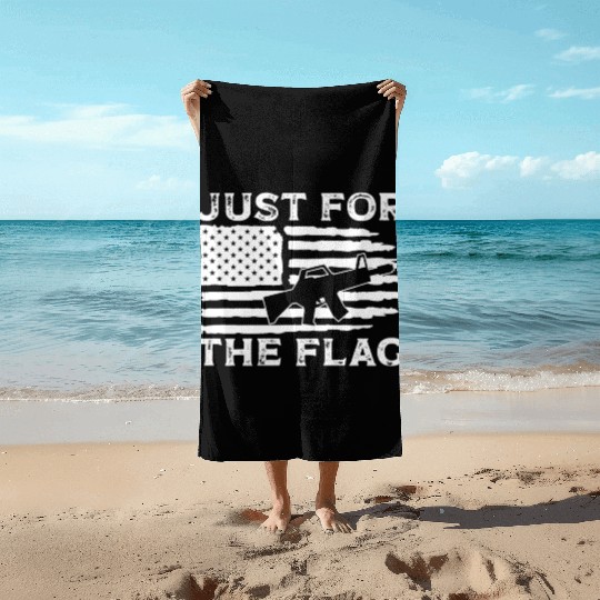 Soldier just for flag military army veteran Beach Towels