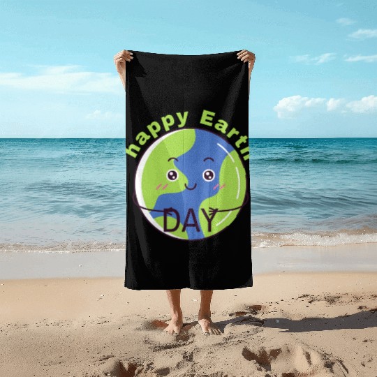 Happy Earth Day Beach Towels