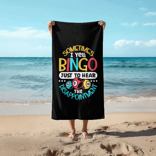 Bingo Card Game Grandma Bingo Player Bingo Cards Beach Towels