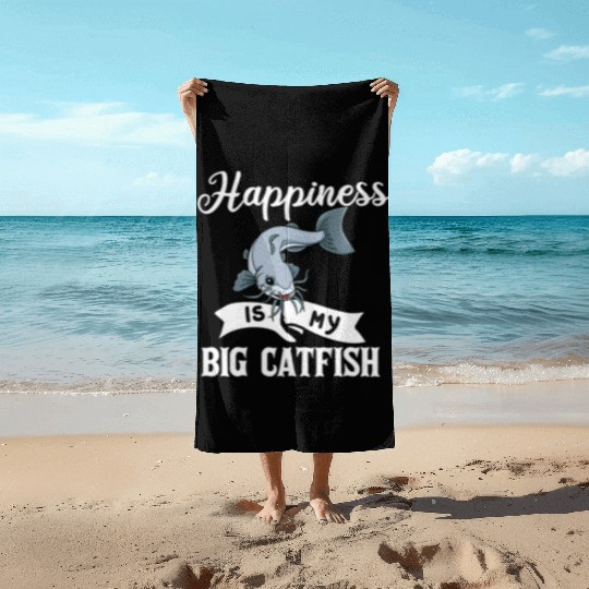 Catfish Fishing Gift Flathead Catfishing nostalgia Beach Towels