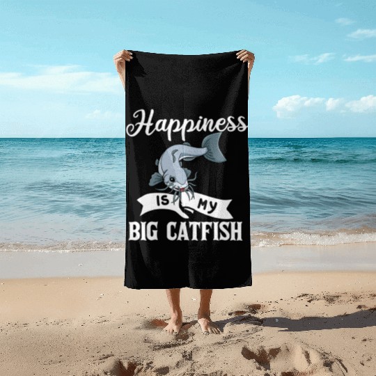 Catfish Fishing Gift Flathead Catfishing nostalgia Beach Towels