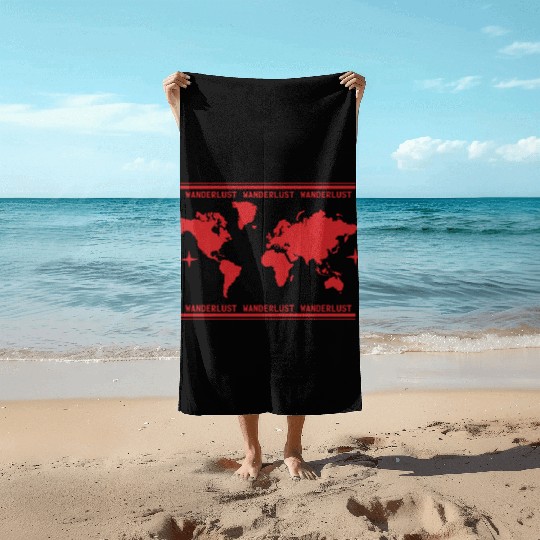 Vacation Explore Holidays World Map Wanderlust Beach Towels