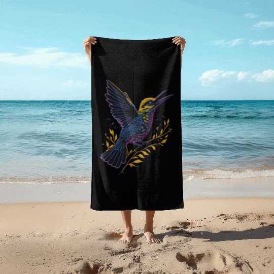 Nature Lovers - Charming Hummingbird Beach Towels