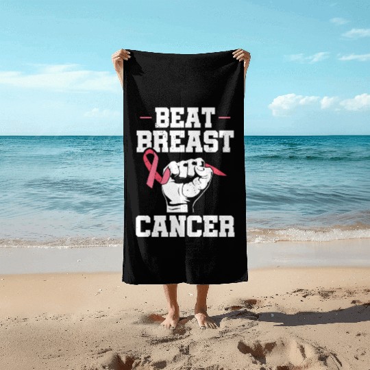 Beat Breast Cancer Advocacy Breast Cancer Beach Towels