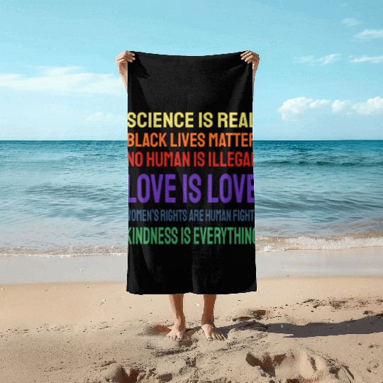 Science Is Real Black Lives Matter Beach Towels