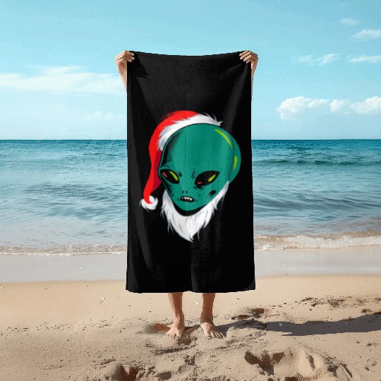 Aliens Love Christmas Beach Towels