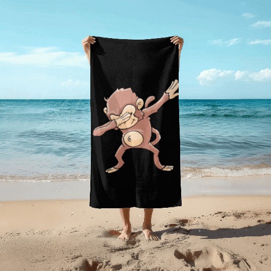Monkey Dabbing Primate Zookeeper Beach Towels