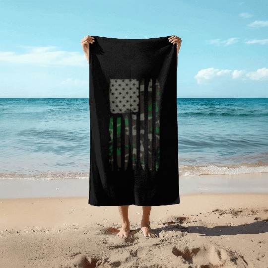 Camouflage American Flag Jungle Camo USA Flag Beach Towels