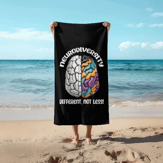 "Different, Not Less" Neurodiversity Beach Towels