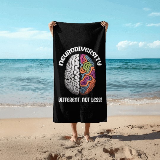 "Different, Not Less" Neurodiversity Beach Towels