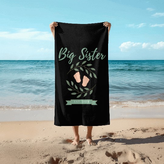 Big Sister Est. 2024 Beach Towels