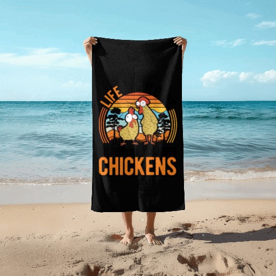 Chickens Chicken Farm Farmer Beach Towels