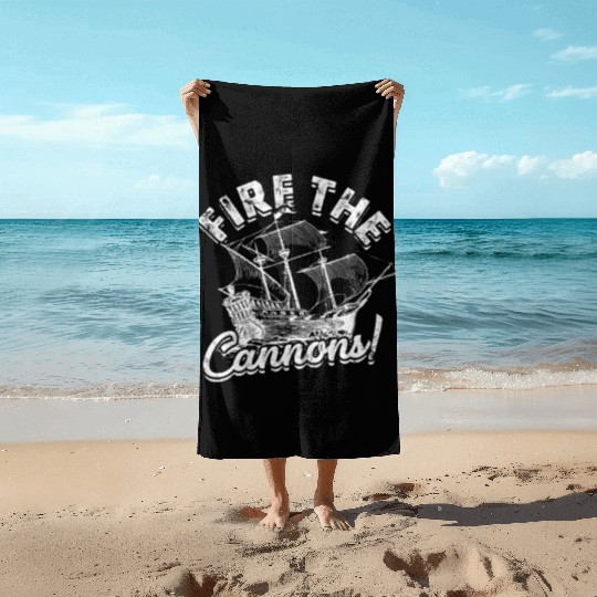 fire the cannons! - Pirate Beach Towels