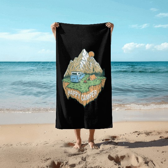 Happy Camper Explore The Nature Beach Towels