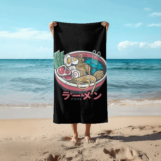 Ramen Pool Beach Towels