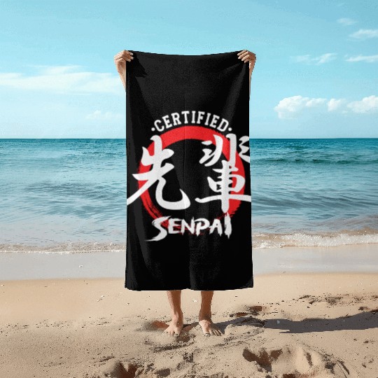 Certified Senpai Japanese Manga Anime Lover Otaku Beach Towels