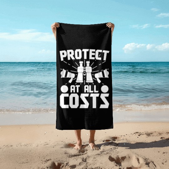 Lifeguard protect at all costs swimming pool guard Beach Towels
