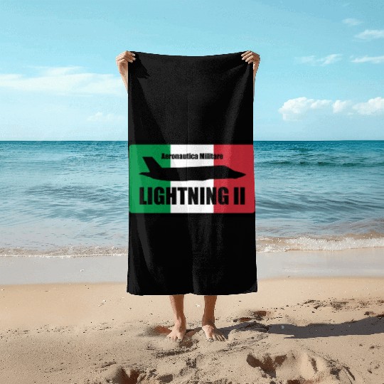 Italian F35 Lightning Small logo trending Beach Towels