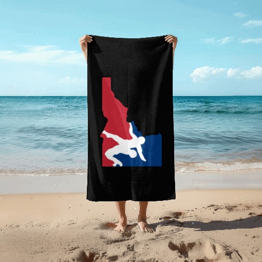 Idaho Wrestling (USA Colors) Beach Towels