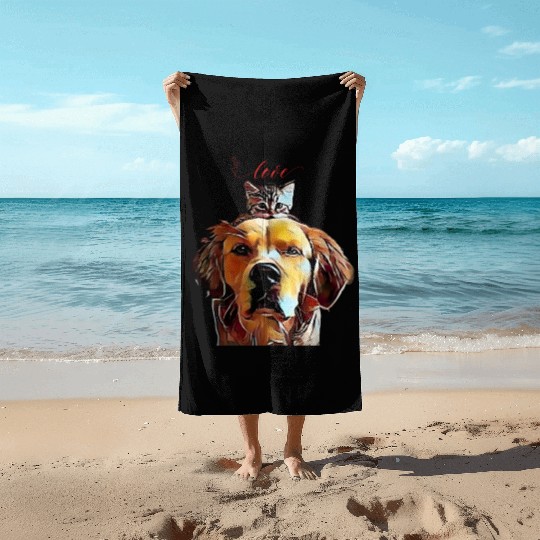 Furry Friends Forever Beach Towels