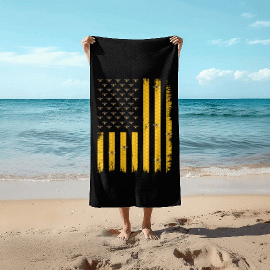 Beekeeper Usa Flag Beach Towels