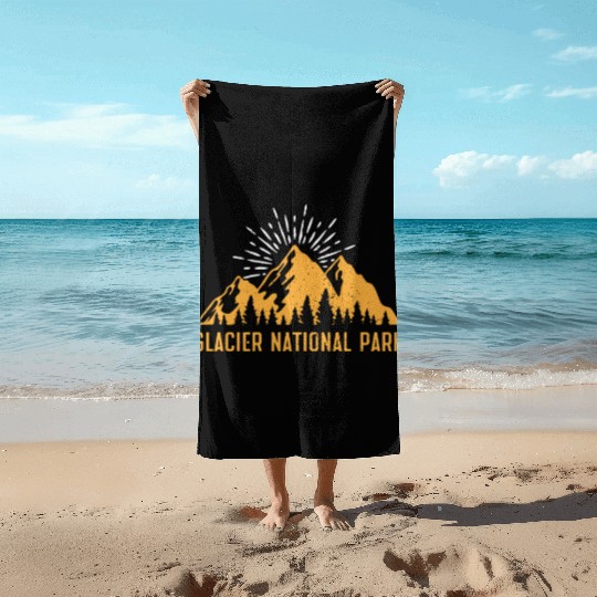 Glacier National Park Mountaineers Mountain lover Beach Towels