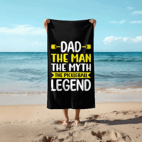 Pickleball Dad Funny Beach Towels