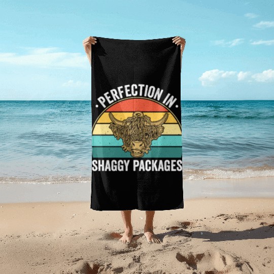 Perfection In Shaggy Packages Highland Cow Beach Towels