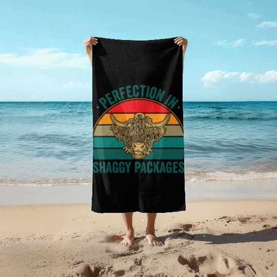 Perfection In Shaggy Packages Highland Cow Beach Towels