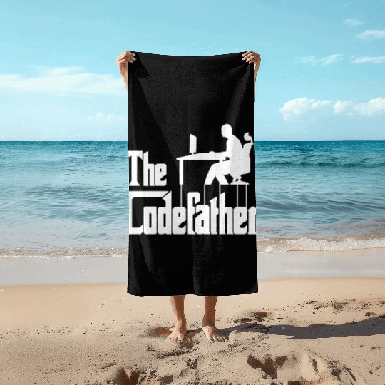 The Codefather Computer Scientist Programmer Cloud Beach Towels