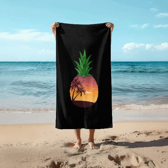 Pineapple Beach Sunset - Tropical Summer Beach Towels