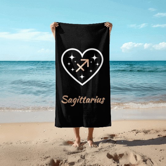 Sagittarius zodiac sign, astrology, sun, birthday Beach Towels