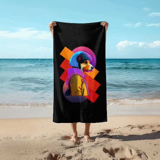 Retro Chic Meets Punk Edge: The Schnauzer Style Beach Towels
