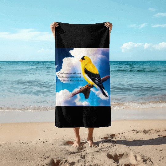 Birds sing Beach Towels