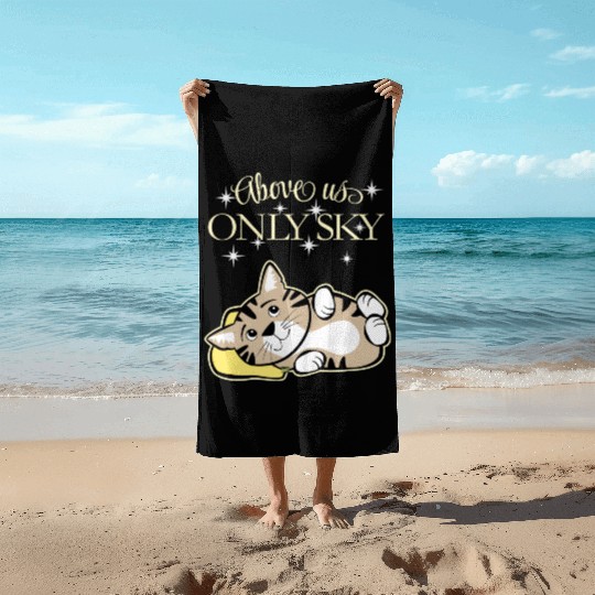 Above Only Sky Cat Night Beach Towels