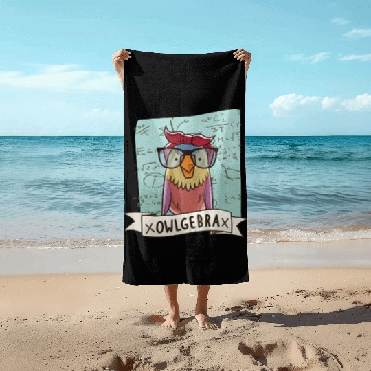 Owlgebra Owl Nerd Math Teacher Beach Towels