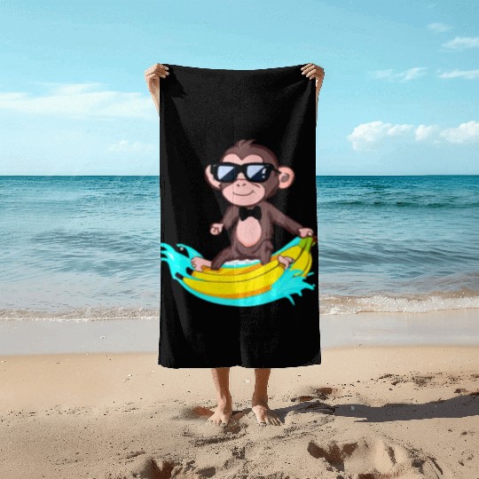 Funky Monkey Business Beach Towels