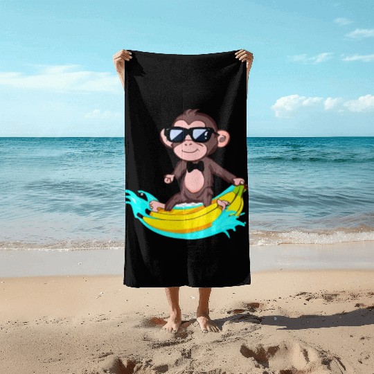 Funky Monkey Business Beach Towels