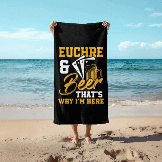 Euchre And Beer Card Game Player Poker Euchre Beach Towels
