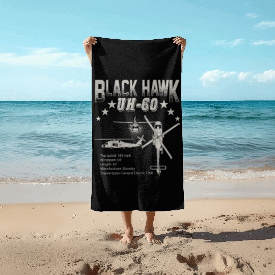 Sikorsky UH 60 Black Hawk Beach Towels