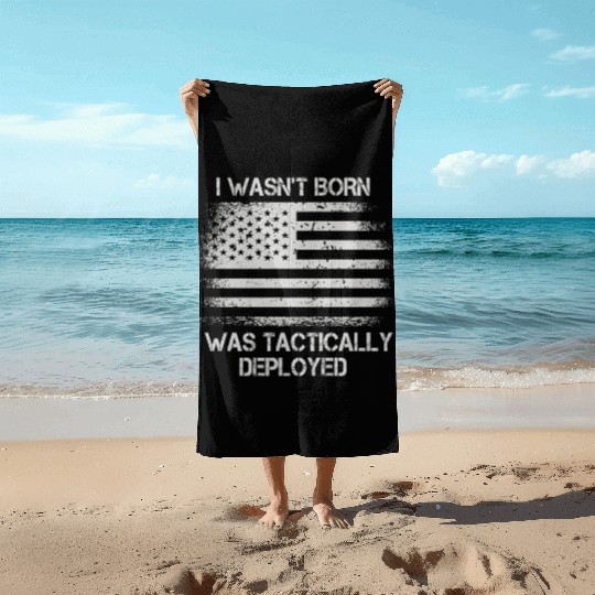 Patriotic Army Veteran Us Soldier Saying Beach Towels