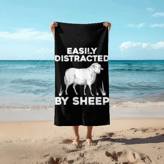 Cute Sheep For Men Women Lamb Farm Animal Farmer Beach Towels