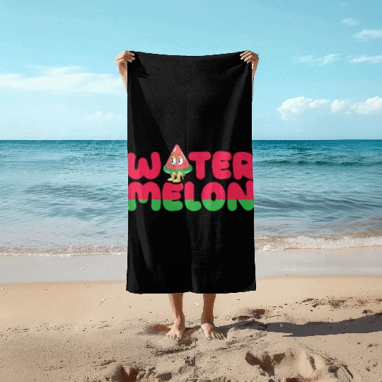 Sweet watermelon typography. Beach Towels