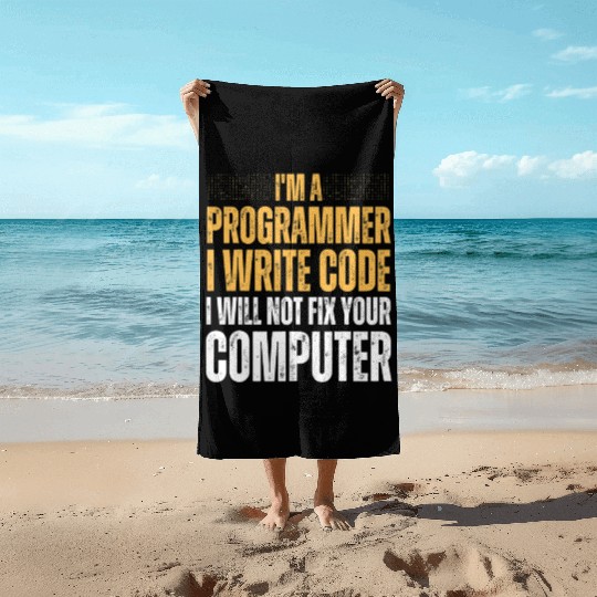 Computer Science Programmer Saying For Men Women Beach Towels