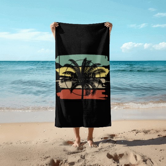 Jalisco Mexico Palm Tree Retro Artistic Beach Towels
